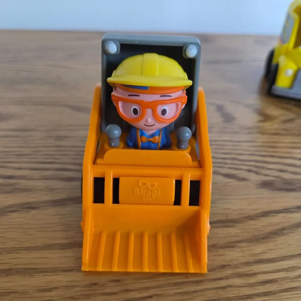 Blippi Mini Vehicles Toy Lot - Orange Front Loader & Yellow Blippi Mobile Toys